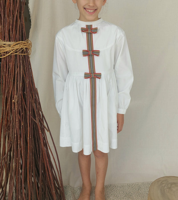 BURBERRY White long-sleeved dress