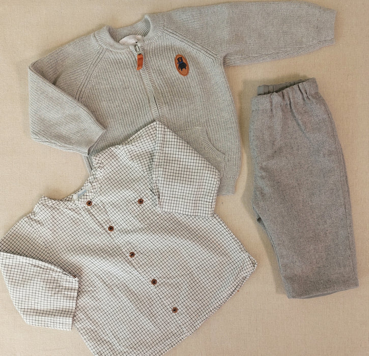 JACADI Checked shirt with mandarin collar