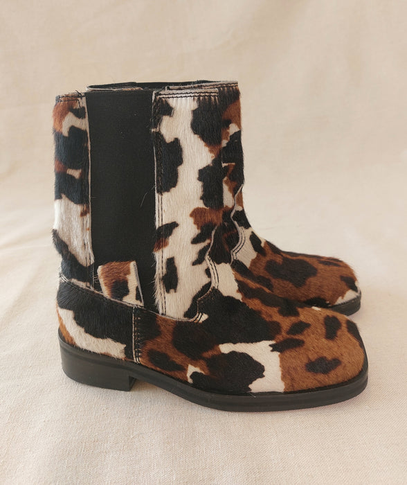 ZARA Cow fur leather booties