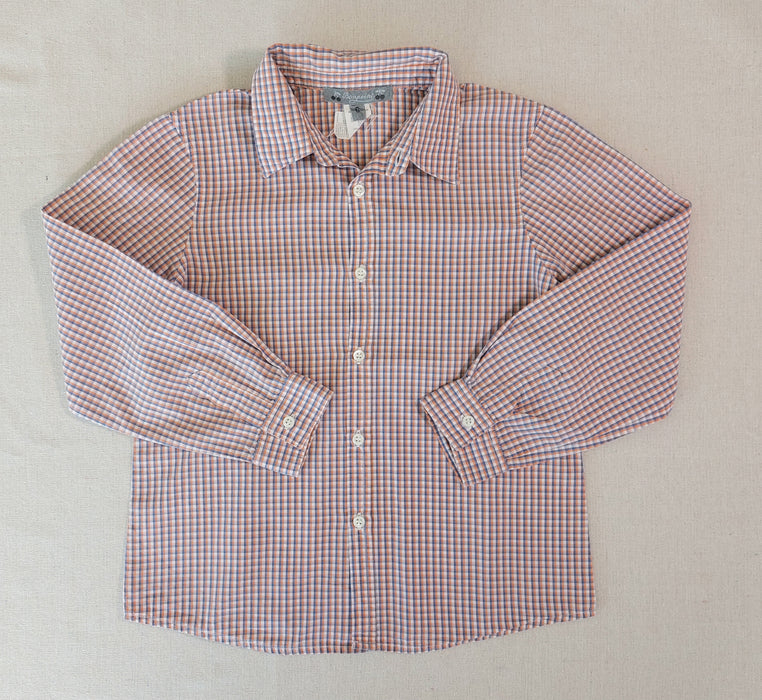 BONPOINT Tangui shirt with pointed collar and plaid poplin
