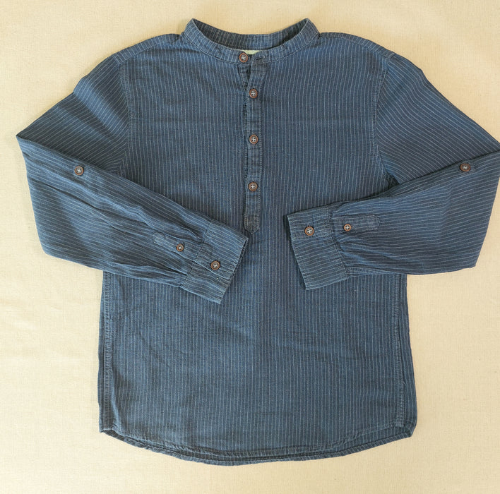 KIABI Striped artist-style mandarin-collar shirt