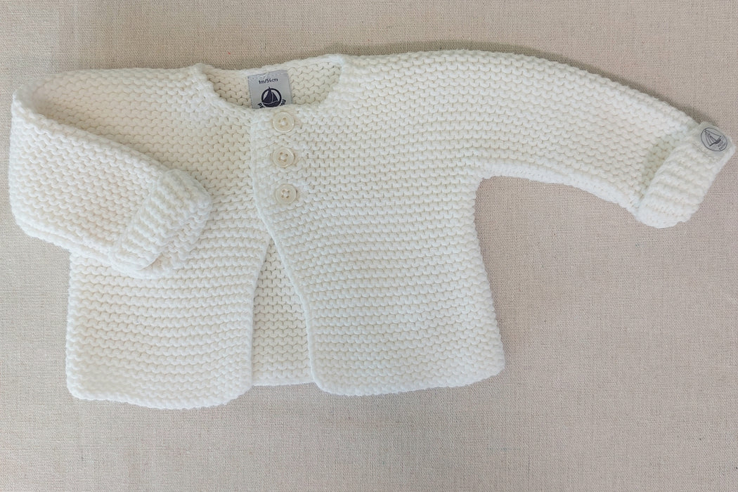 PETIT BATEAU Knitted white cardigan