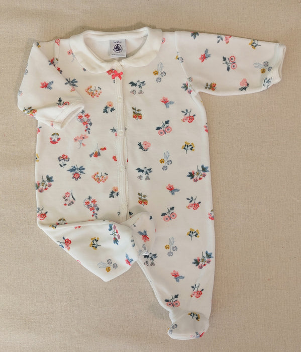 PETIT BATEAU Floral printed velour pajamas