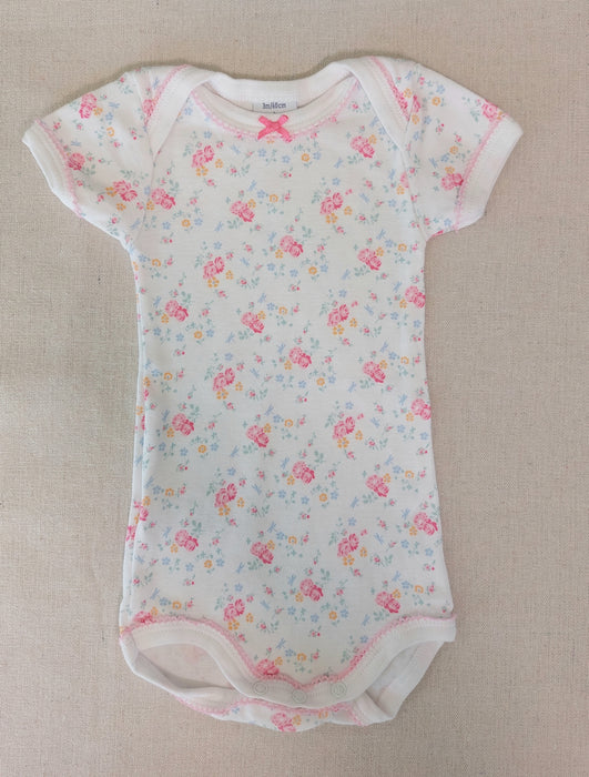 PETIT BATEAU Short-sleeve floral bodysuit