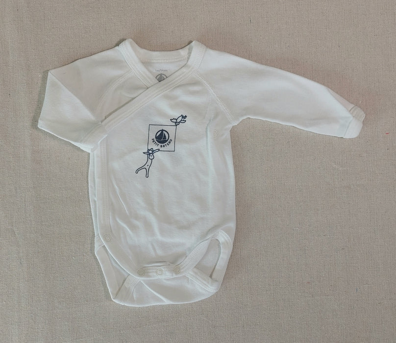 PETIT BATEAU Print Wrapover bodysuit