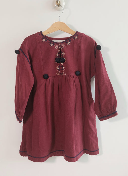 ZARA Boho embroidered dress with tassel details