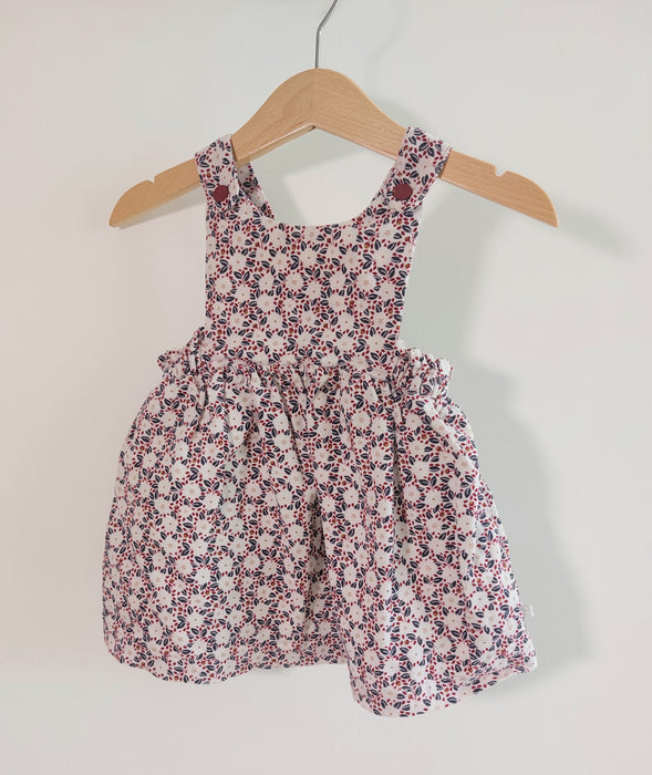 OBAIBI Floral velvet pinafore dress