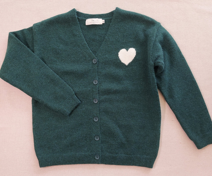 MERE & FILLE Green V-neck cardigan