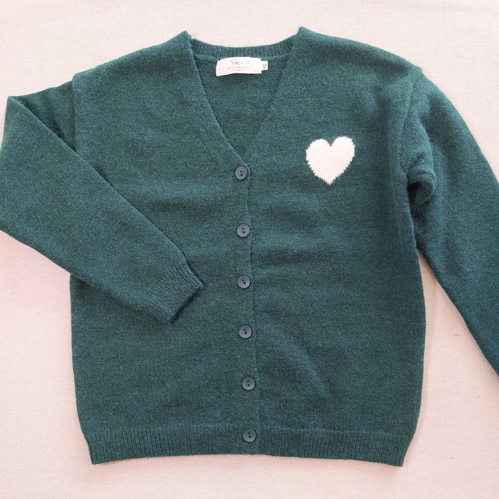 MERE & FILLE Green V-neck cardigan