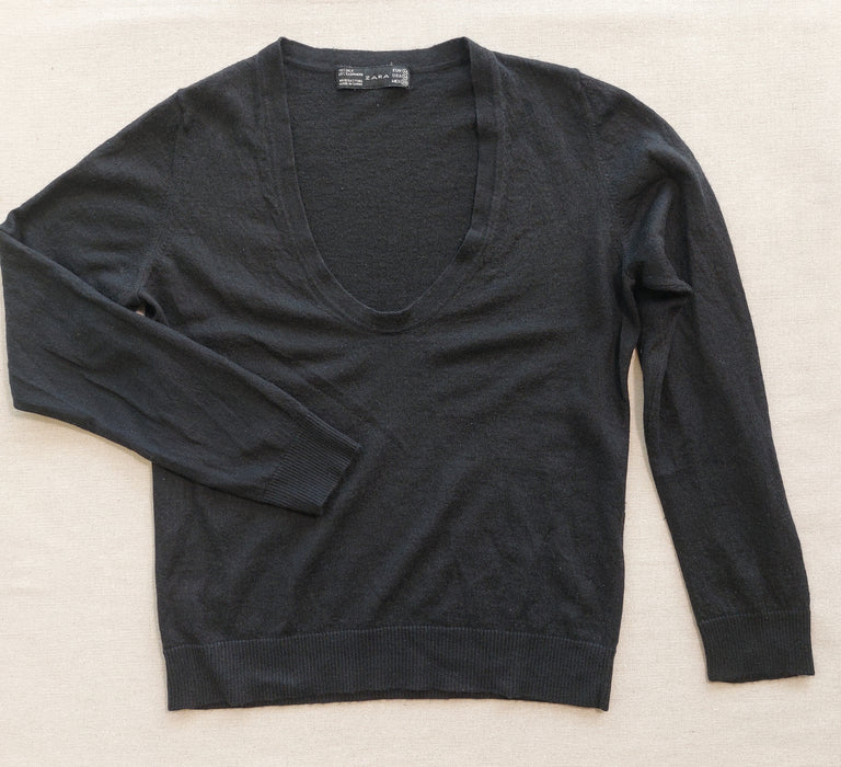 ZARA Vintage fine cashmere and silk round-neck sweater