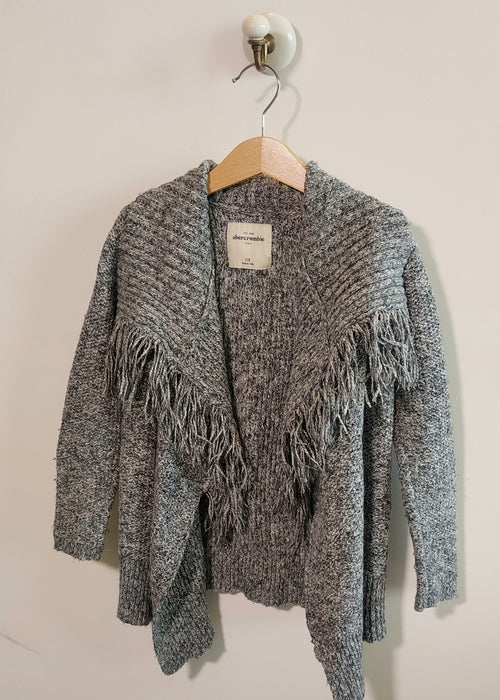 ABERCROMBIE Fringed Collar Open Cardigan