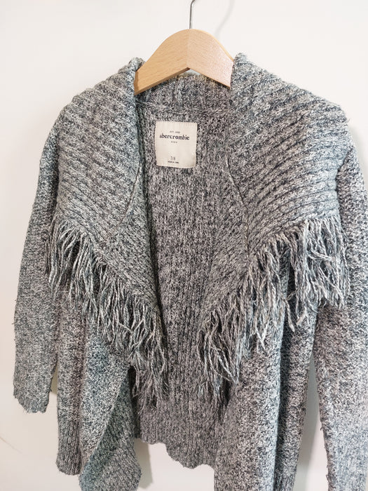 ABERCROMBIE Fringed Collar Open Cardigan