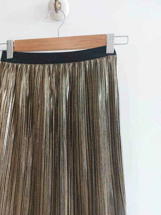 MONOPRIX KIDS Gold pleated skirt