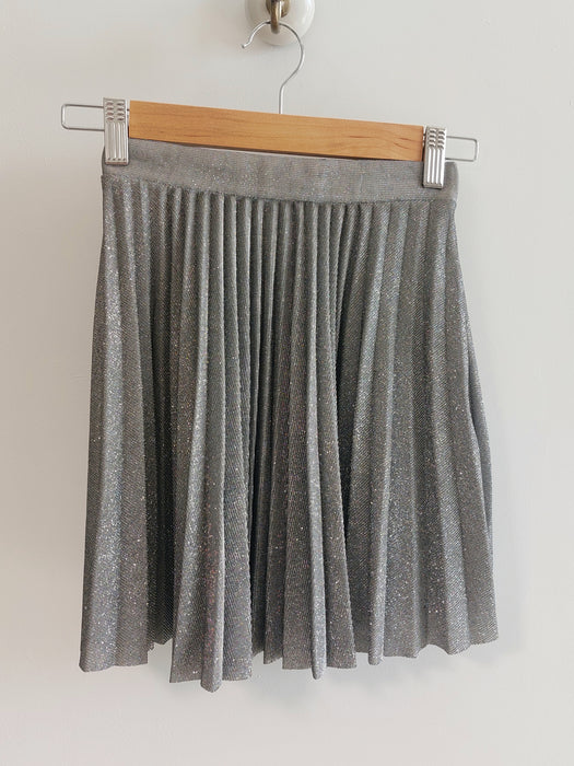 ZARA Silver flared pleated skirt
