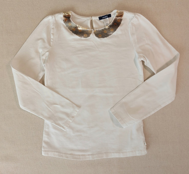 OKAIDI T-shirt with faux sequin collar