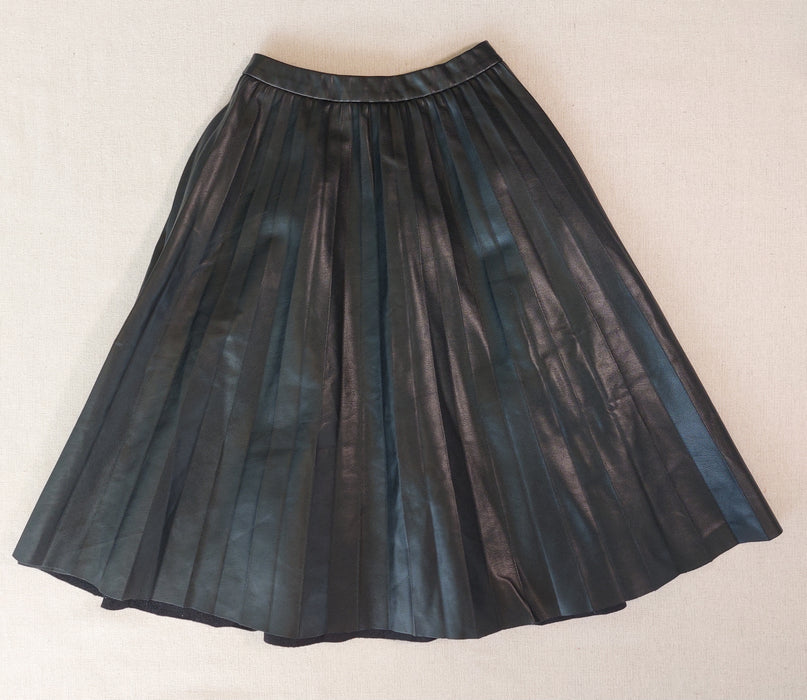 ZARA Mid-length faux leather pleated skirt