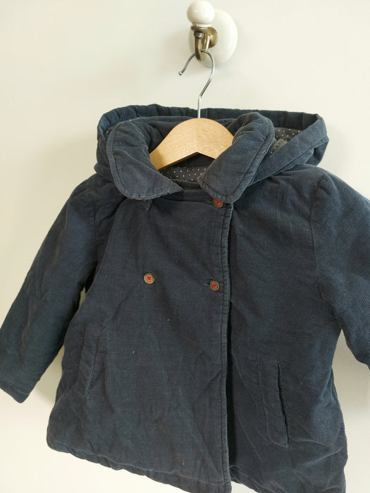 BOUT'CHOU Corduroy peacoat with removable hood