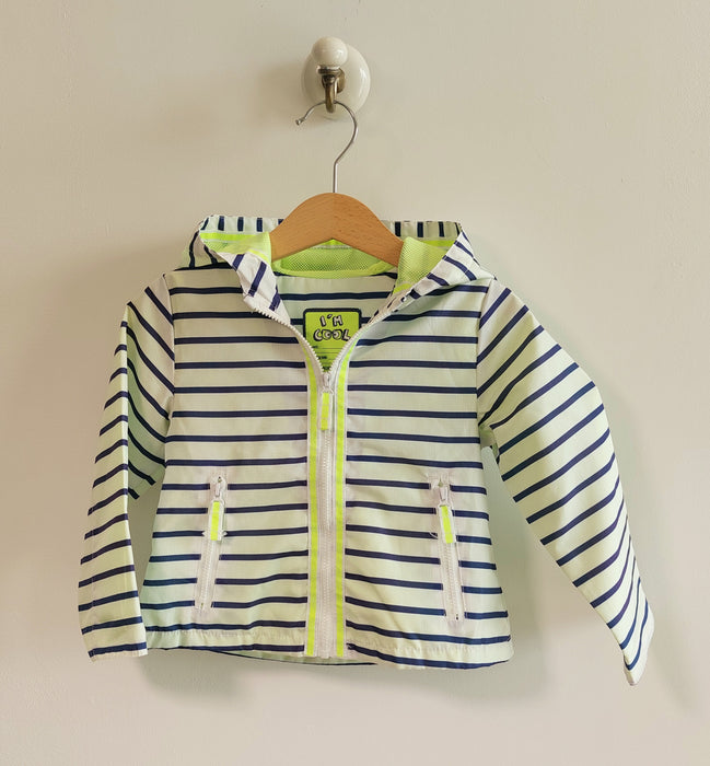 CHARANGA Striped hooded baby raincoat