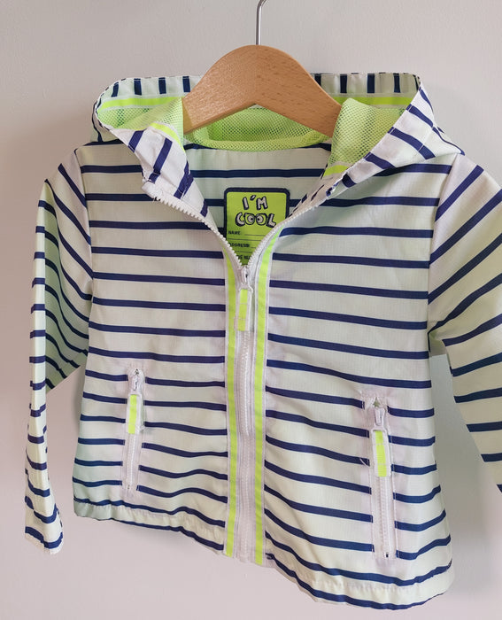 CHARANGA Striped hooded baby raincoat
