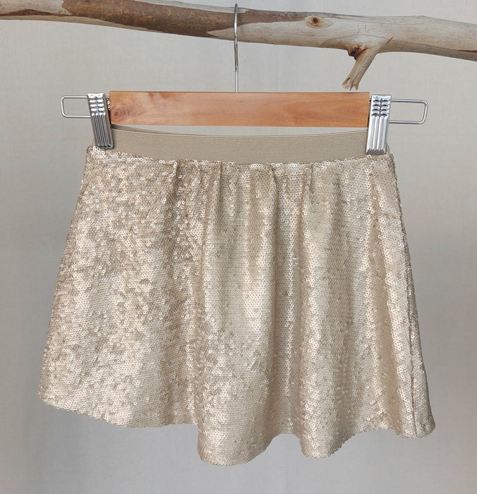 MANGO Flared gold sequin skirt