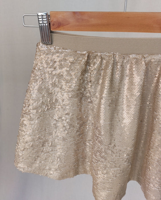 MANGO Flared gold sequin skirt