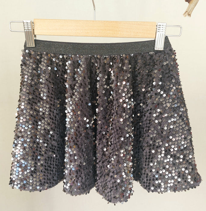 DPAM Black flared sequin skirt