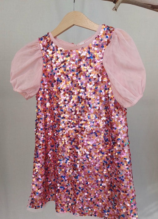 H&M Balloon-sleeve sequin dress
