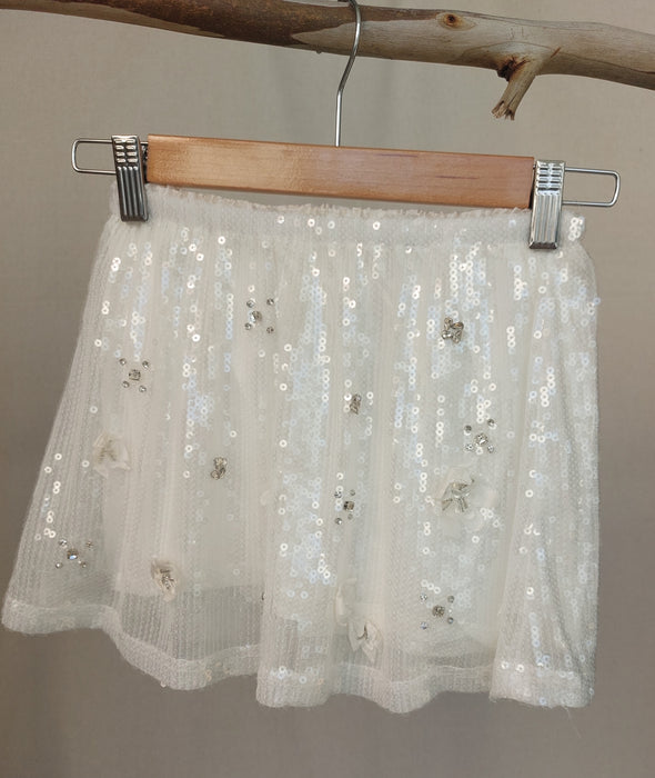 ZARA Embroidered tulle skirt with sequins, rhinestones and pearls