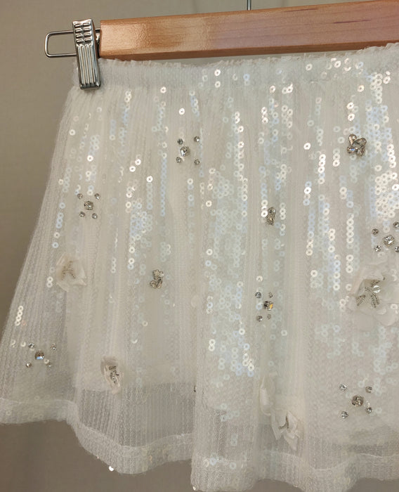 ZARA Embroidered tulle skirt with sequins, rhinestones and pearls