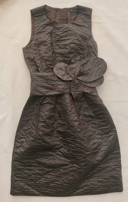 MARC JACOBS Luxury Textured dress with floral belt
