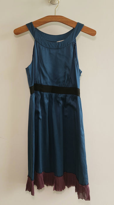 LES PETITES Blue silk dress