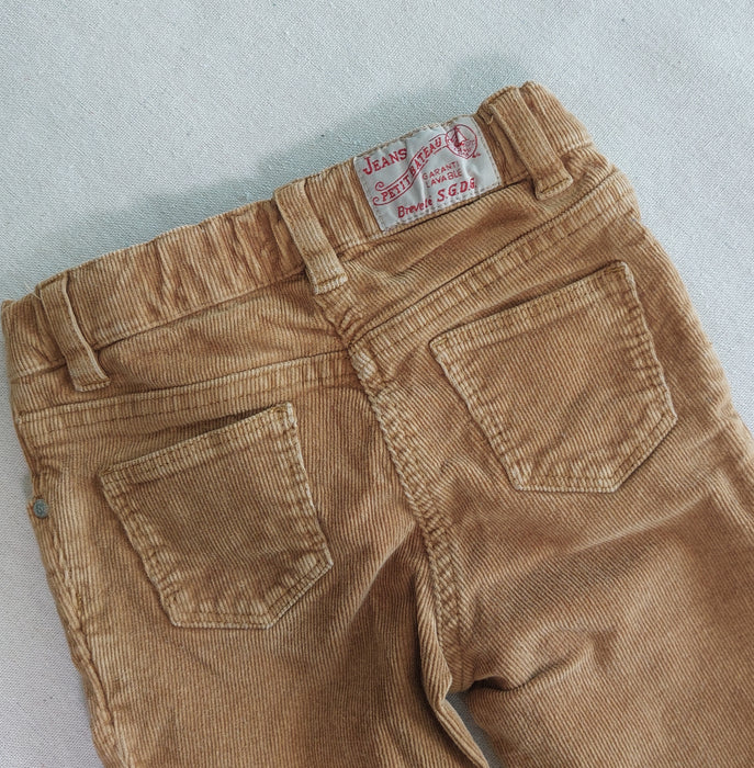 PETIT BATEAU Camel corduroy trousers