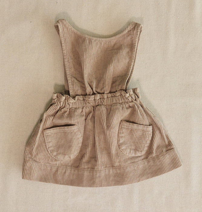ZARA Beige baby corduroy pinafore dress