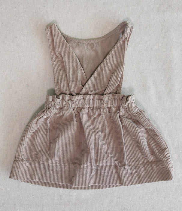 ZARA Beige baby corduroy pinafore dress