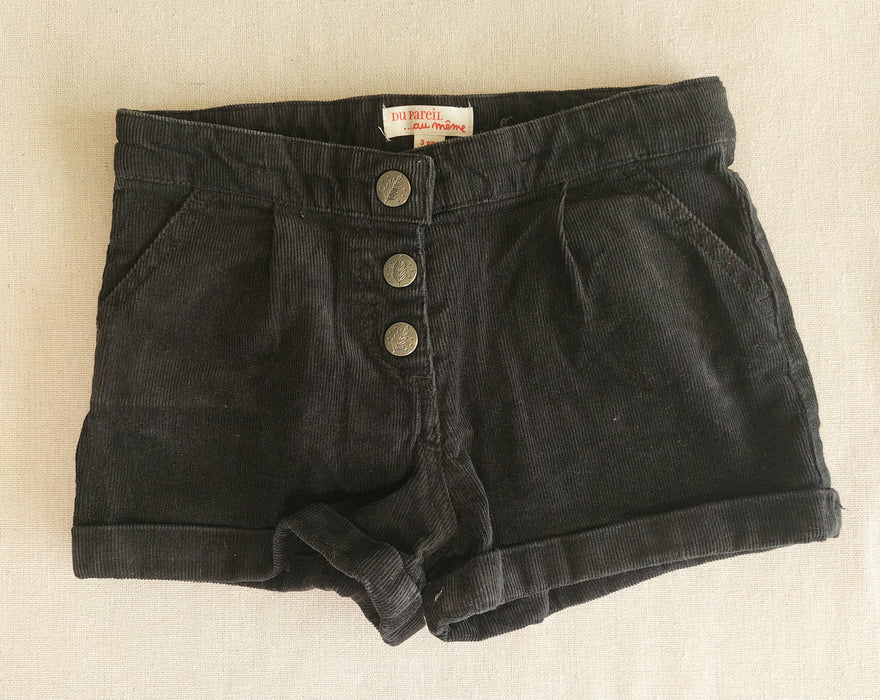 DU PAREIL AU MEME Black corduroy shorts