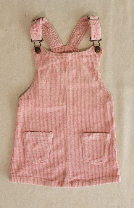 DU PAREIL AU MEME Pink corduroy pinafore dress