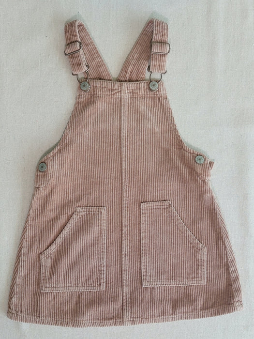 ZARA Beige corduroy pinafore dress