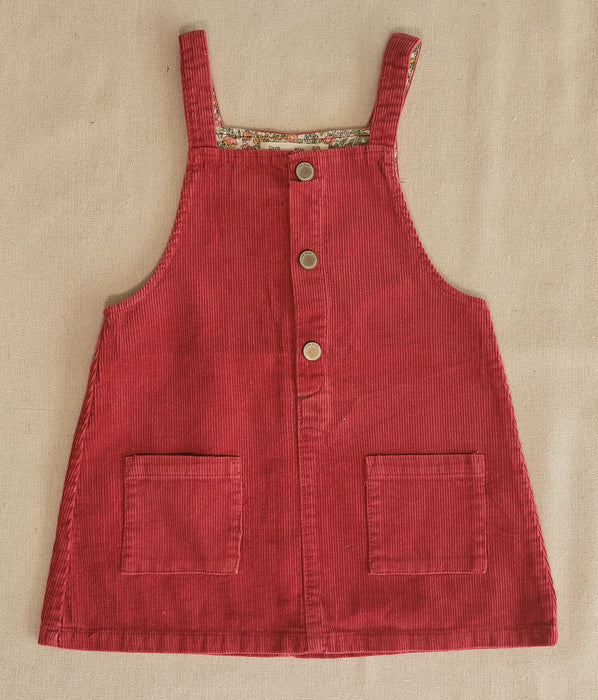 ZARA Burgundy corduroy pinafore dress
