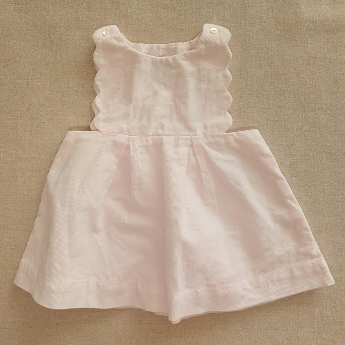 JACADI Light pink corduroy pinafore dress