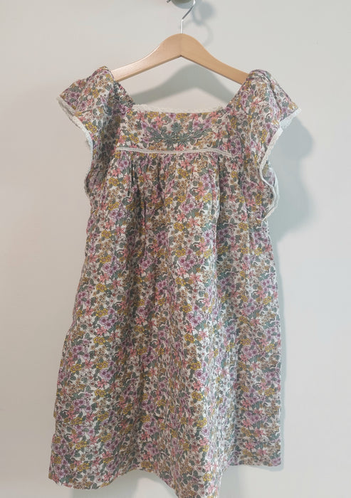 MONOPRIX PREMIUM Girls’ embroidered floral dress with lace inserts