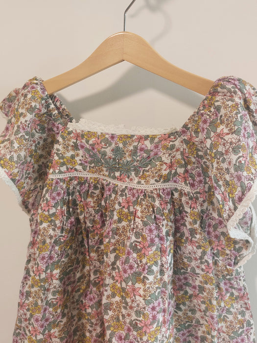 MONOPRIX PREMIUM Girls’ embroidered floral dress with lace inserts