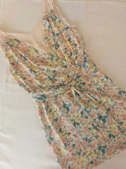 COMPTOIR DES COTONNIERS Silk floral wrap dress