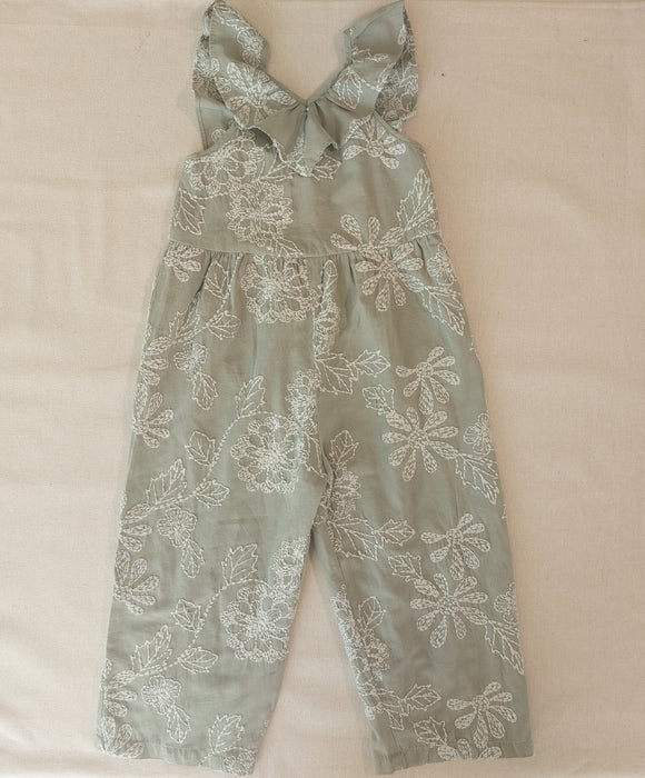 ZARA Girls’ embroidered floral overalls