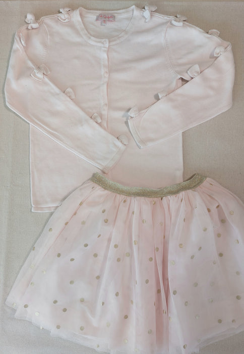 LILI GAUFRETTE Girls’ cotton cardigan with small bows
