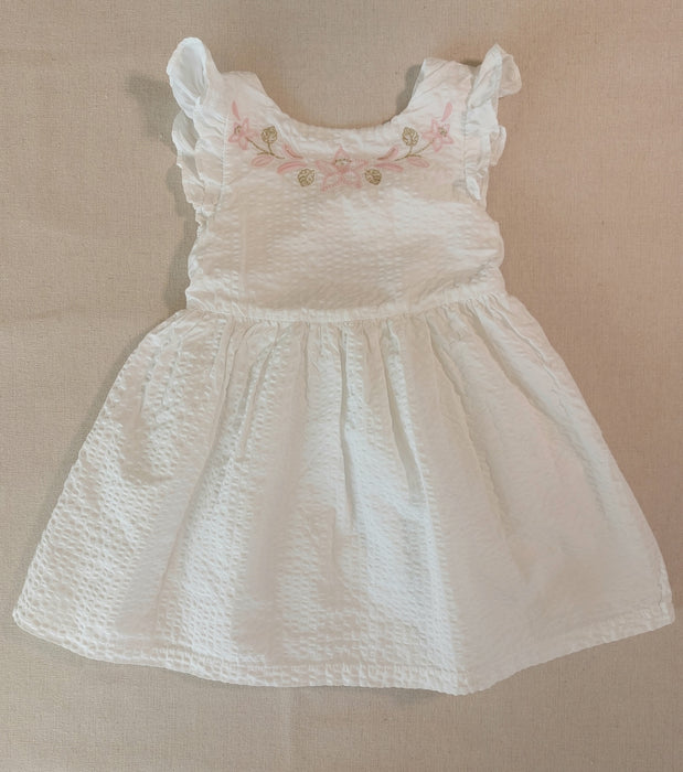 DPAM Girls’ white embroidered open-back dress