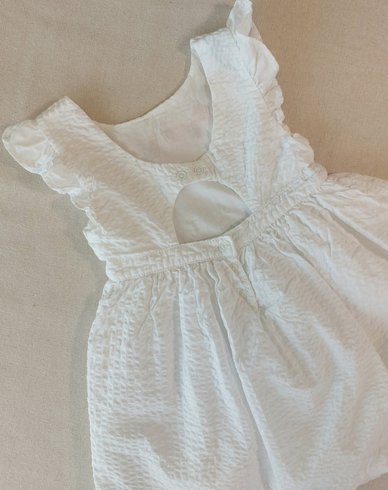 DPAM Girls’ white embroidered open-back dress