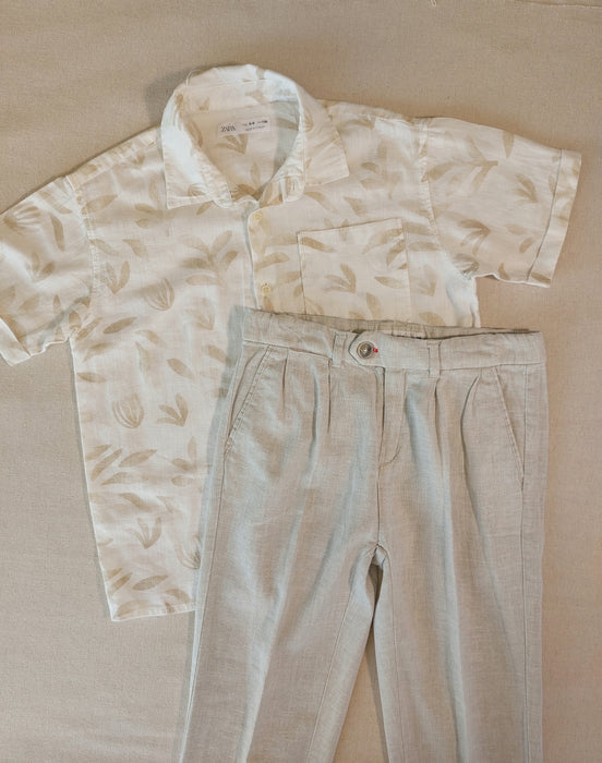 ZARA Boys’ beige linen trousers