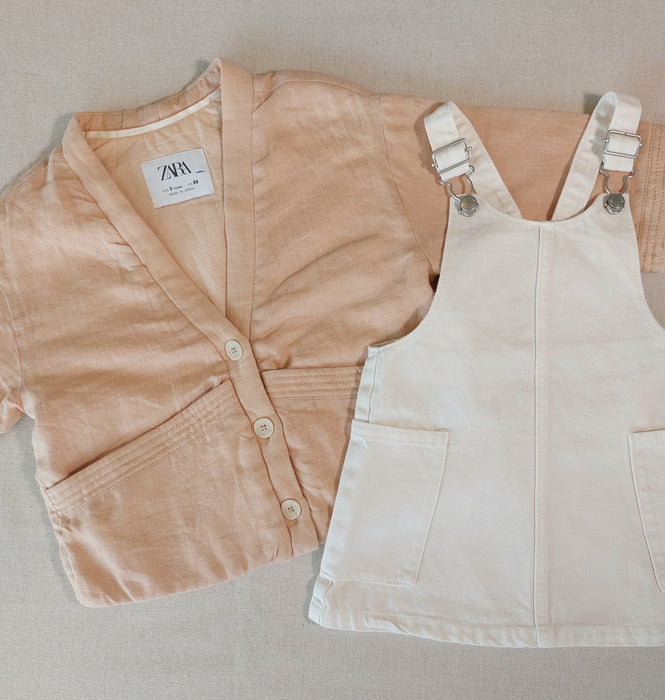 ZARA Girl Quilted Linen Jacket