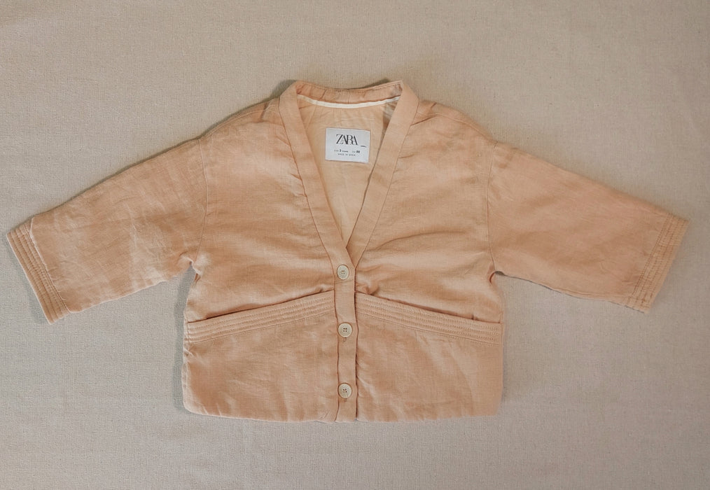ZARA Girl Quilted Linen Jacket