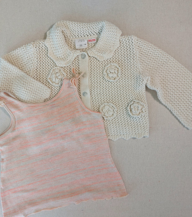 ZARA Baby girls’ embroidered crochet knit cardigan
